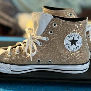 Converse Authentic Glam Chuck Taylor All Star leopard glitter print size 11